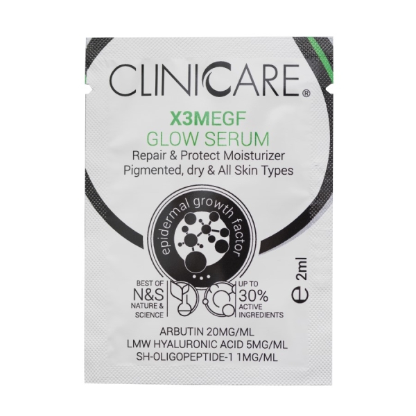 EGF EXTRA GLOW Serum/ Serumas prieš odos senėjimą, antipigmentinis poveikis, 2 ml - CLINICCARE