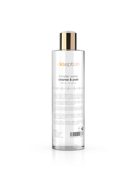 Micellar water cleanse & peel/Micelinis vanduo pH 4.5, 400 ml - Ekseption
