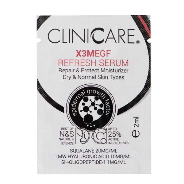 EGF EXTRA REFRESH Serum/ Serumas prieš odos senėjimą, odos atjauninimui, 2 ml - CLINICCARE