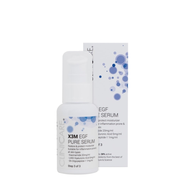 EGF EXTRA PURE Serum/ Serumas prieš odos senėjimą, raminamasis poveikis, 50 - CLINICCARE