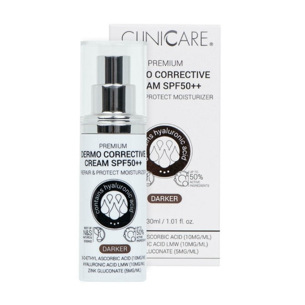 Cliniccare PREMIUM Dermo Corrective Cream SPF50 (DARKER)/ Koreguojamasis kremas SPF50++, 30 ml - CLINICCARE