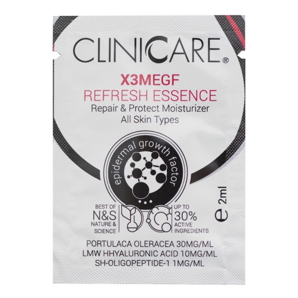 EGF EXTRA REFRESH Essence/ Esencija prieš odos senėjimą, odos atjauninimui, 2 ml - CLINICCARE